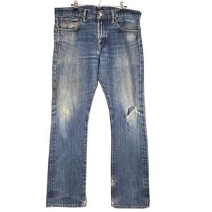 Polo Ralph Lauren Mens Jeans Size 34x30 Slim Straight Denim Distressed Ripped